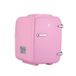 NK Draagbare mini-koelkast, 4 liter, werking 12 V-220 V, koel- en verwarmingsfunctie, voor cosmetica en frisdranken, roze