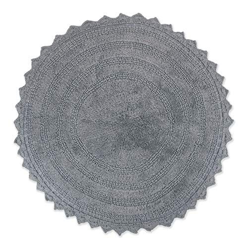 DII Crochet Collection Omkeerbare Badmat - Rond - 27,5 cm - Grijs