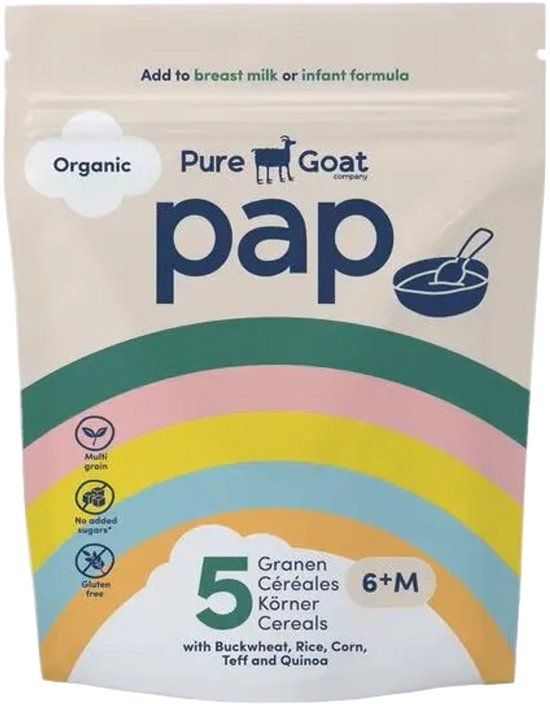 Pure Goat Organic 5-granen Pap 6+M (200 gr)