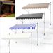 Mucola Markise höhenverstellbar Balkon Markise ohne Bohren Sonnenmarkise Sonnenschutz Windschutz - Grau mit LED 300 x 120 cm