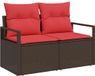 vidaXL Tuinbank met kussen 120 x 62 x 69 cm poly rattan Bruin