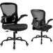 Ralex-chair Chaise de bureau, Fauteuil de bureau avec accoudoirs rabattables, Chaise de bureau ergonomique confortable avec soutien lombaire, Noir