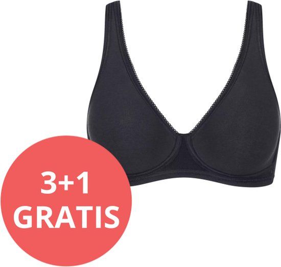 Sloggi Basic+ Soft Bra Dames Beha - Zwart
