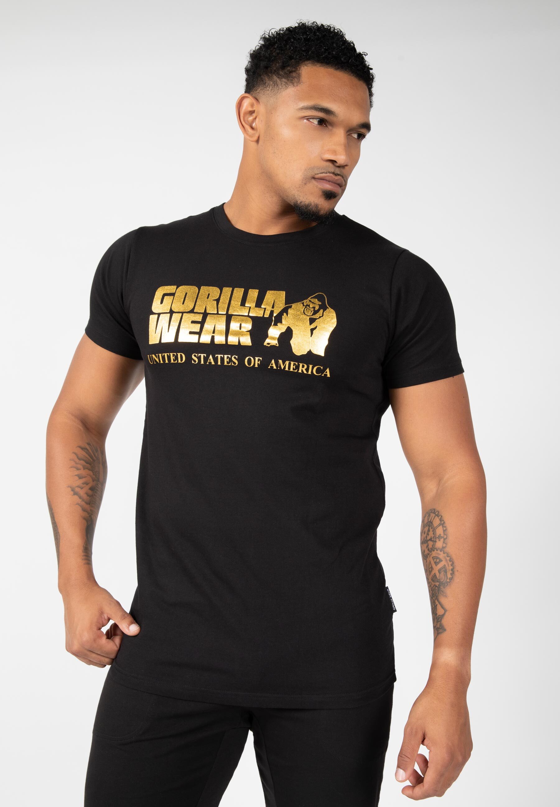 Gorilla Wear Classic T-shirt - Zwart/Goud - 3XL