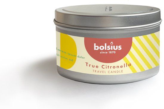 Bolsius True Citronella Reiskaars - Geurkaars - 22 branduren - Zilver