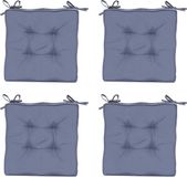 Goodivery ® Coussin de chaise carré confortable avec attaches, set de 4, gris clair