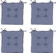 Goodivery ® Coussin de chaise carré confortable avec attaches, set de 4, gris clair