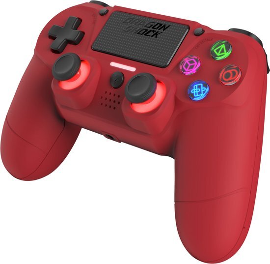 DragonShock - MIZAR BT - Draadloze Controller Rood - Geschikt voor PS4, PC en Mobile