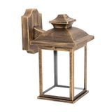 Buitenlamp – wandlampen van polycarbonaat met oud gouden design, IP44, afmetingen 31 x 17 x 22,3 cm, ideaal voor buiten