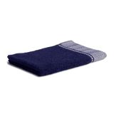 Möve Brooklyn Uni gastendoekje met visgraatrand, 30 x 50 cm, van 85% katoen, 10% viscose, 5% linnen, Deep Sea