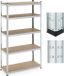 Relaxdays Stellingkast 180x100x40 Cm - Draagkracht 500 Kg - Metalen Stellingrek - Verzinkt Staal - Zilver