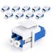 1aTTack.de 10x glasvezel keystone-connectoren OS1 / OS2 (UPC of PC) LC duplex female naar LC duplex female singlemode blauw