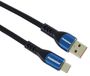 PremiumCord USB-aansluitkabel, oplaadkabel tot 5 A, vermogen 100 W, PD 3.0/QC 4.0, supersnelle datakabel tot 480 Mbit/s, USB A naar USB C, kleur zwart/blauw, lengte 1,5 m