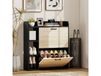 HOMCOM Meuble à chaussures 15 paires, armoire à chaussures moderne avec 2 tiroirs rabattables, 83x24x90,5cm, effet bois naturel