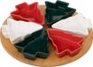 JJA SAS Set de 6 bols en forme de sapin, sur un plateau en bambou, Ø 27 cm