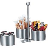 Caterado Snack and Dip Set Boston van geborsteld roestvrij staal, zilver, 17 x 17 x 24 cm