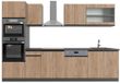 Vicco R-Line Complete keukeneenheid – 300 cm J-vorm, met hoge kast, zonder werkblad Eik goud/antraciet