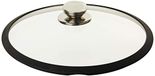 Castey T28 Glazen deksel met siliconen ring en stalen knop, 28 cm, transparant