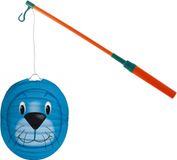Merkloos / Sans marque Lampionstokje 40 cm - met zeehond lampion - blauw - D25 cm - Sint Maarten