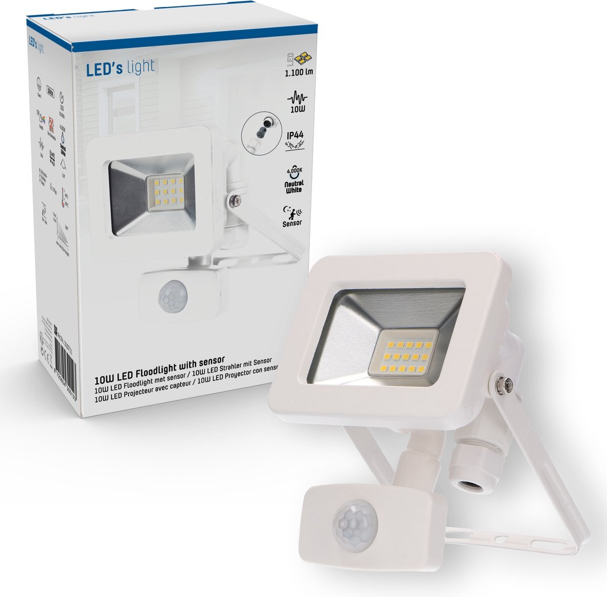 Proventa Proventa® MOTION LED buitenlamp met bewegingssensor - Waterdicht - 1100 lm - Wit