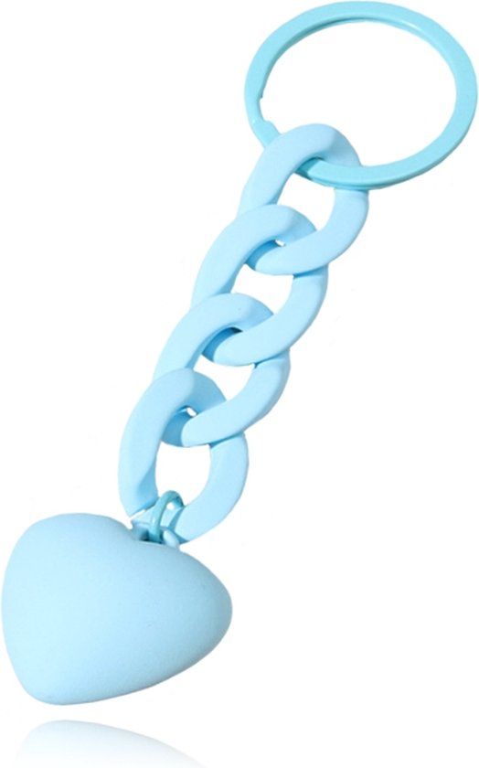 LGT JWLS Lookinggoodtoday Sleutelhanger 4 grote Schakels & Hart - Blauw
