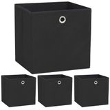 VidaXL Opbergboxen 4 st 32x32x32 cm nonwoven stof zwart