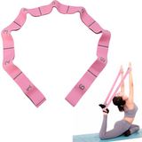 Ibenzoa® Ultra Elastische Multifunctionele Yogariem Met 8 Verstelbare Lussen Voor Diverse Fitnessactiviteiten - Roze