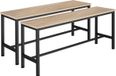 tectake® Bancs pour table à manger - Set de 2 bancs de cuisine en bois - 108x32,5x50,5 cm - Design industriel - Pour salle à manger, cuisine, salon - Cadre en métal noir - Marron clair