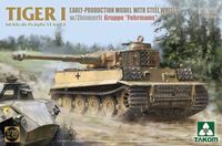TAKOM Modelbouwpakket Militaire voertuigen - 2202 Tiger I Sd.Kfz.181 Pz.Kpfw.VI Ausf.E - Vroeg productiemodel met stalen wielen en Zimmerit - Gruppe 'Fehrmann' Plastic - 1:35 - Modelbouw