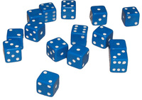 Spellenrijk Mini Dobbelstenen 7 mm - Blauw (15 stuks)