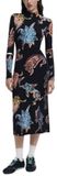 Desigual Jurk Dames Zwart Lange Mouw Gebloemd