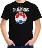 Bellatio Decorations Shoppartners Bv Nederland EK/WK supporter t-shirt - we are the champions met Nederlandse voetbal - zwart - kinderen - kleding / shirt 146/152
