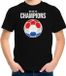 Bellatio Decorations Shoppartners Bv Nederland EK/WK supporter t-shirt - we are the champions met Nederlandse voetbal - zwart - kinderen - kleding / shirt 146/152