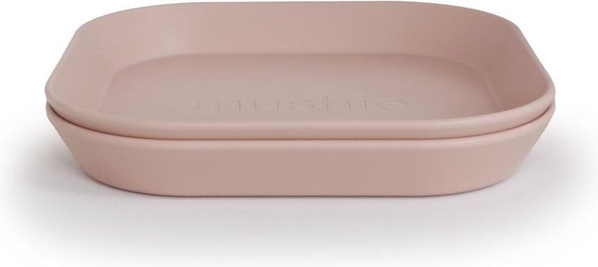 Mushie bord vierkant blush - set van 2 Roze