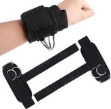 Bol Lot de 2 Bandes de poignet pour haltérophilie - Aide à la préhension - Sports de force avec anneaux en D pour entraînement sur machine à câbles - Aide à la traction - Musculation pour barres, haltères, soulevés de terre