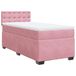 vidaXL Boxspring met matras fluweel roze 80x200 cm