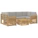 vidaXL Buiten bank set 7 st Wit en Lichtgrijs Polyester