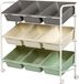 Bremermann chariot, chariot multifonctionnel, en acier blanc avec 9 compartiments de rangement blancs, gris et verts.