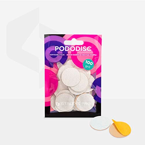 STALEKS Pads Nagelvijl voor Pedicure disc Wit Navulvijl Pododisc Pro L 100 grit Doos (50 stuks) Pedicure Voetvoeten spa