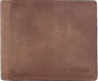Fossil Derrick Passcase Brown Bruine Portemonnee voor Mannen