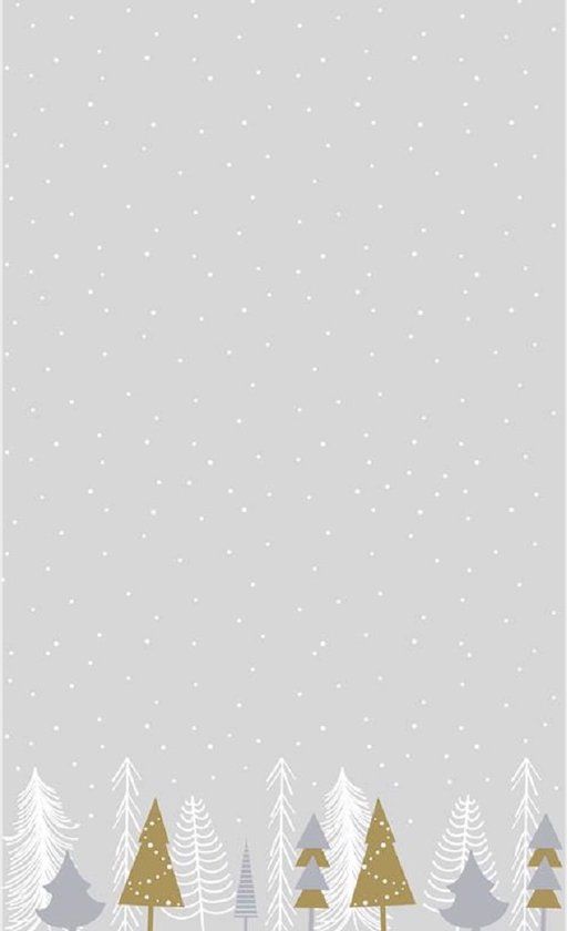 Duni Tafelkleed - 138x220cm - Winter Trees - Wegwerp - Rechthoek - Multi - Papier