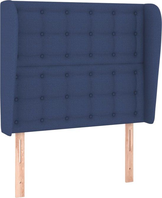 vidaXL Hoofdbord Stof Blauw 83x23x118/128 cm