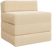 vidaXL Vouwbare Sofa Bed Crèmekleurig Corduroy Stof
