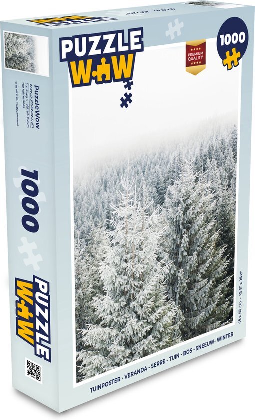 MuchoWow Puzzel Bos - Sneeuw - Winter - Seizoenen - Dennenboom - Legpuzzel - Puzzel 1000 stukjes volwassenen - Sinterklaas cadeautjes - Sinterklaas voor grote kinderen