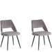 Beliani ANSLEY Chaise de salle à manger - Lot de 2 - Gris - Velours