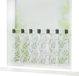 Rideau vitrage à motif de feuilles - transparent - gris - 45 x 90 cm