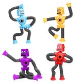 Robot à ventouse - Télescopique - Jeu de 4 - Jouet anti-stress - Pour enfants et adultes