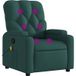 DESIGN IN Fauteuil Relax Fauteuil Inclinable De Massage Vert Foncé Tissu