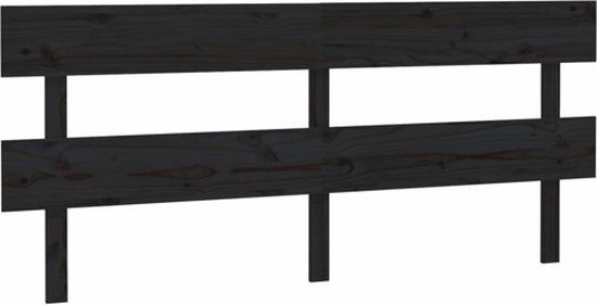 vidaXL Hoofdbord 184x3x81 cm massief grenenhout zwart