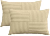 vidaXL Kussensloop 2 pcs ALMELO Grijs Groen 50 x 80 cm corduroy